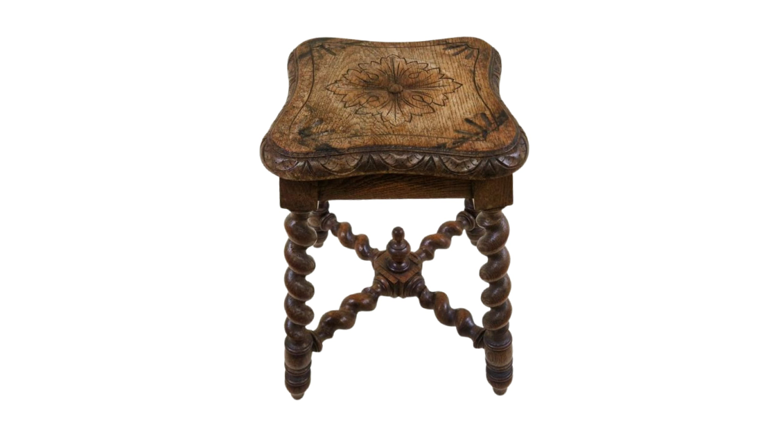 Barley Twist Table with carved top