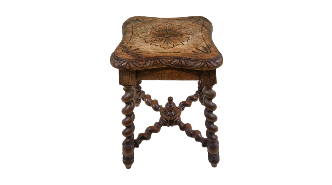 Barley Twist Table with carved top