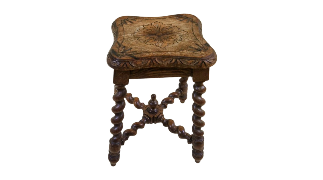 Barley Twist Table with carved top