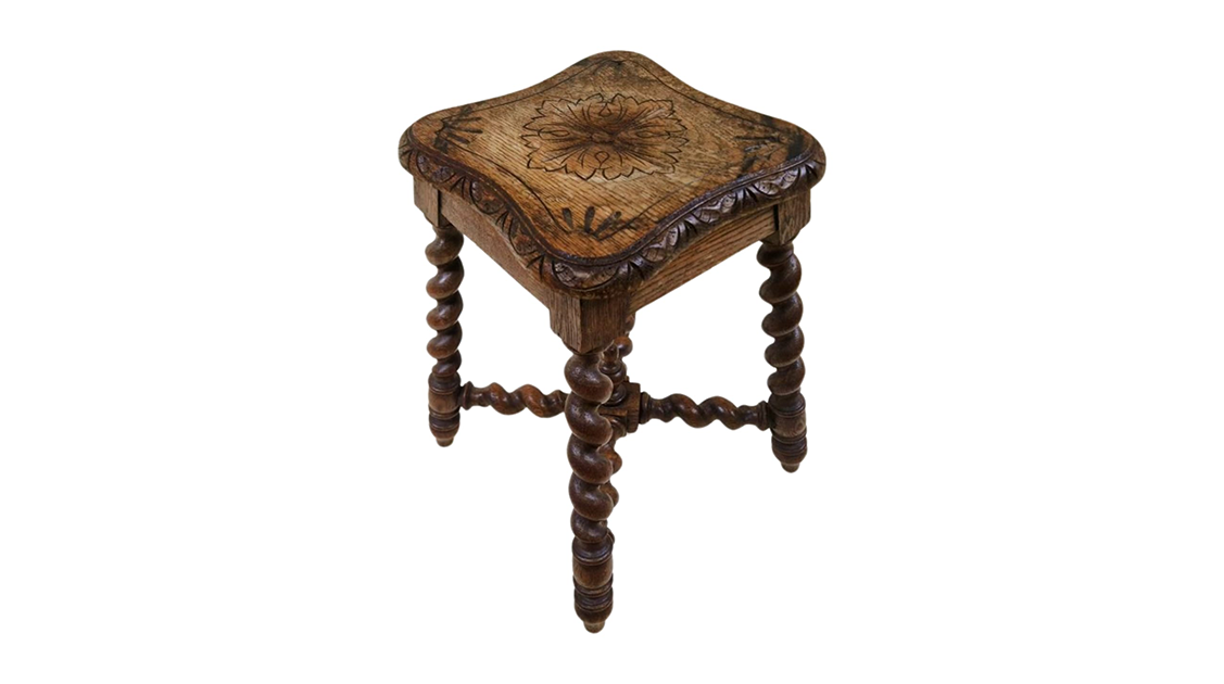 Barley Twist Table with carved top