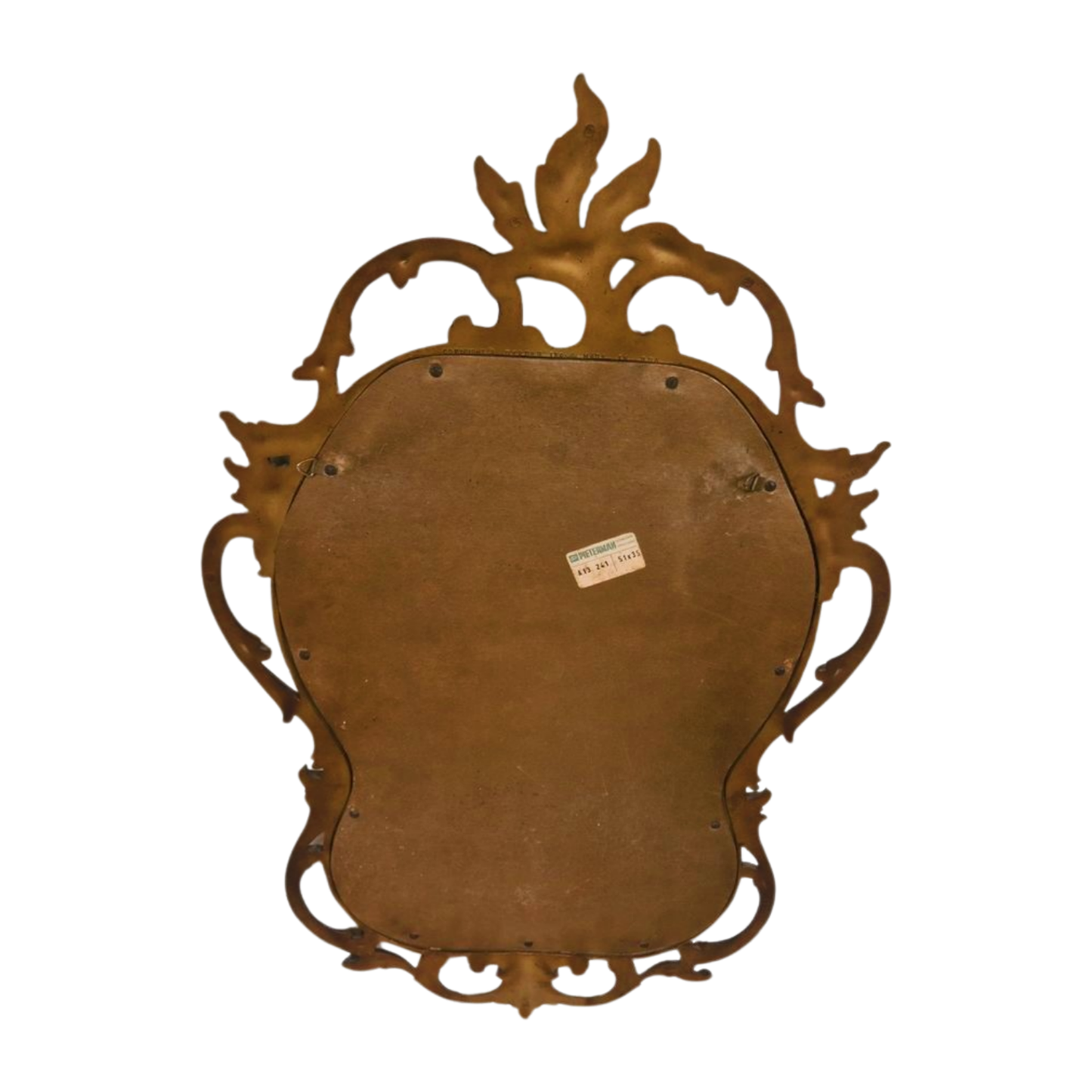 Vintage French Country Syroco Gold Wall Mantel Mirror with Scrolls and Flourishes