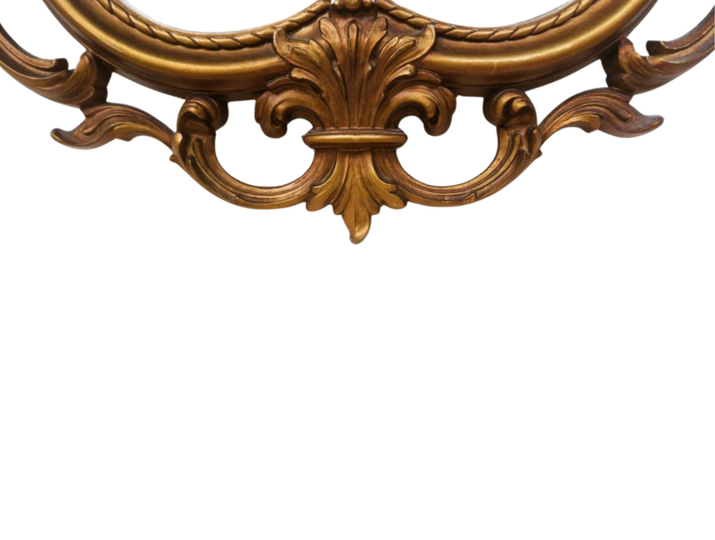 Vintage French Country Syroco Gold Wall Mantel Mirror with Scrolls and Flourishes