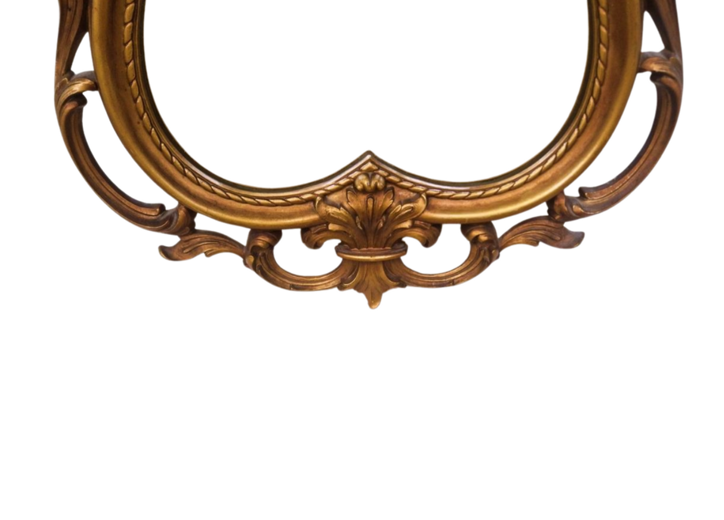 Vintage French Country Syroco Gold Wall Mantel Mirror with Scrolls and Flourishes