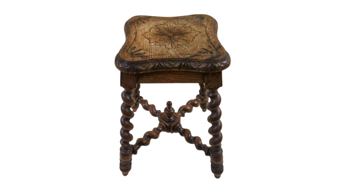 Barley Twist Table with carved top