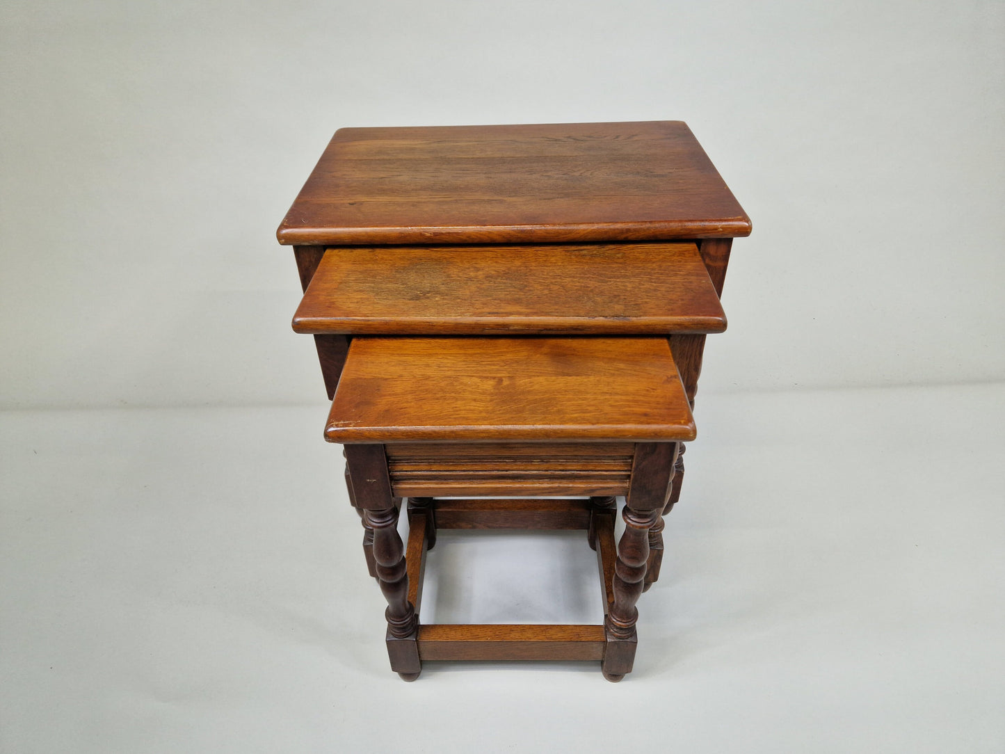 Antique wooden nest table - Oak wood - dutch - nesting tables - 1950's
