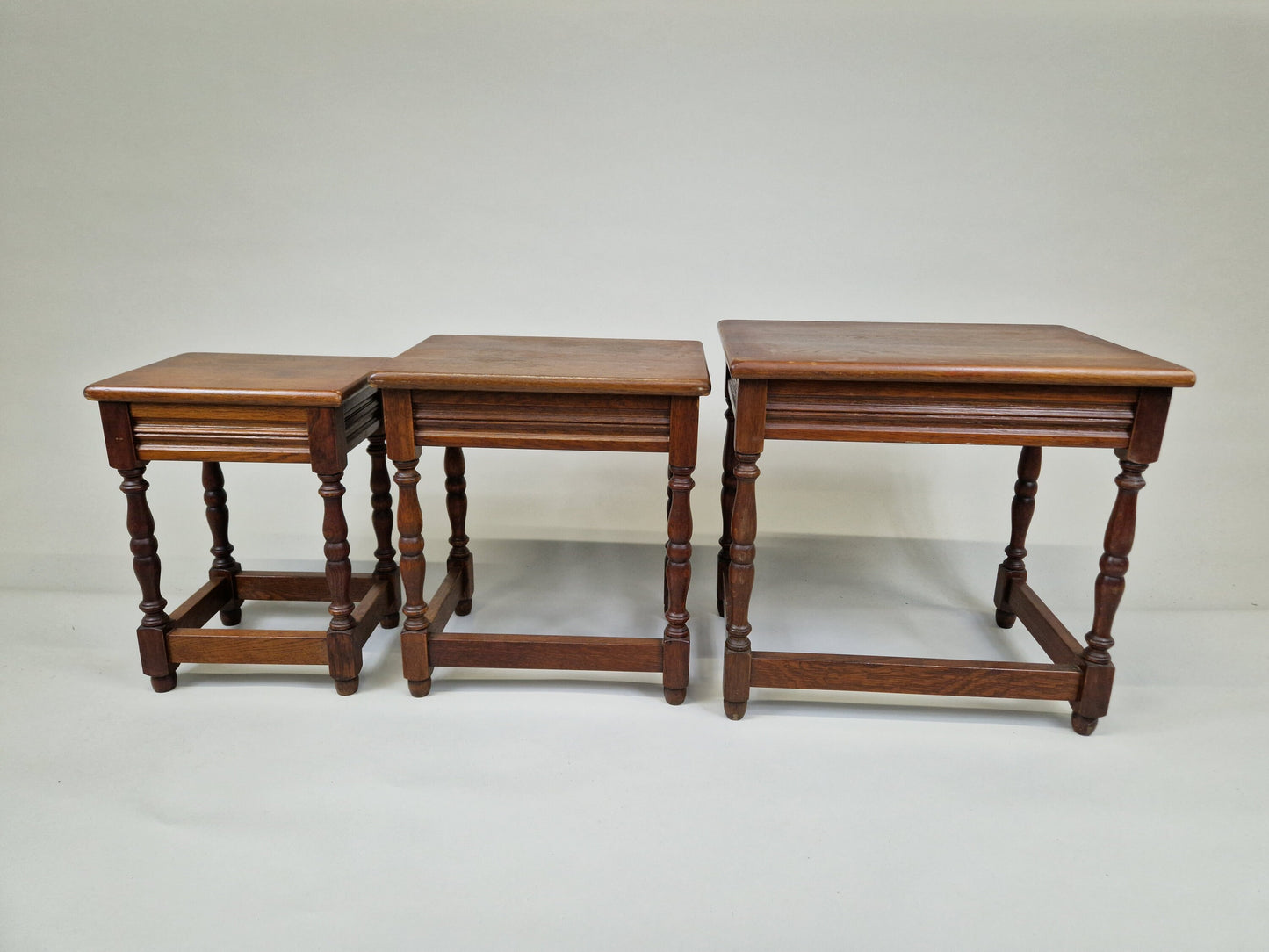 Antique wooden nest table - Oak wood - dutch - nesting tables - 1950's
