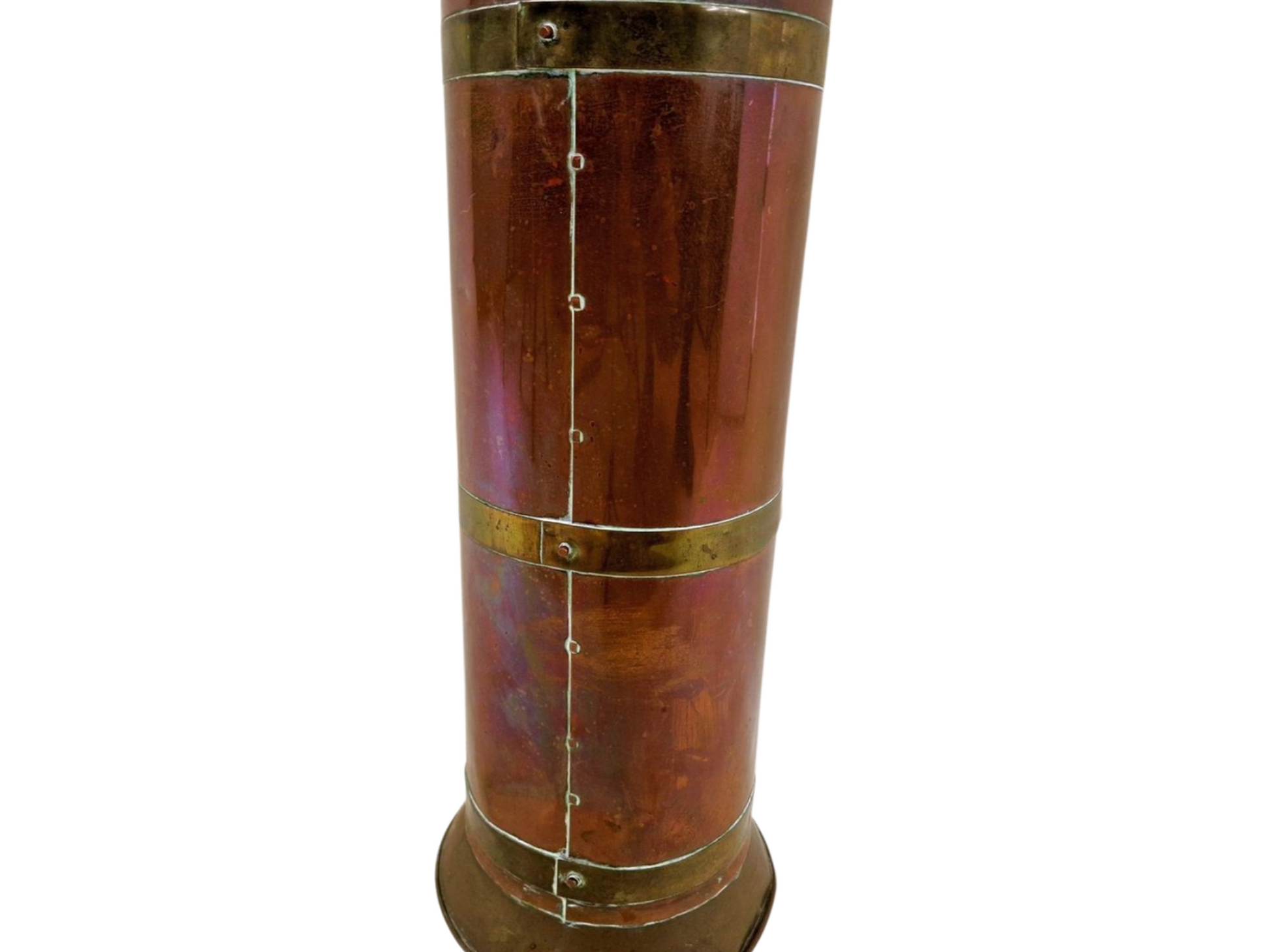 Vintage 5 Kan Copper Brass Umbrella Holder - Dutch Coal