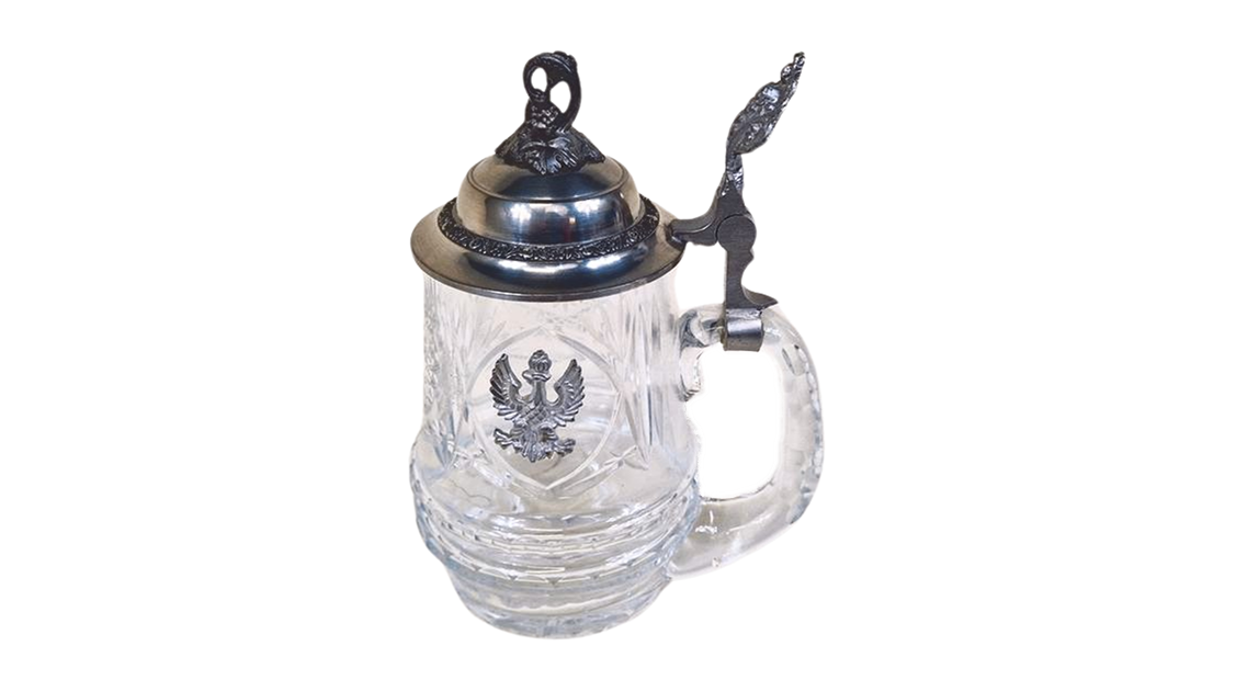 Vintage German Crystal Mug with Beautiful Metal Ornaments - Collectible Decor