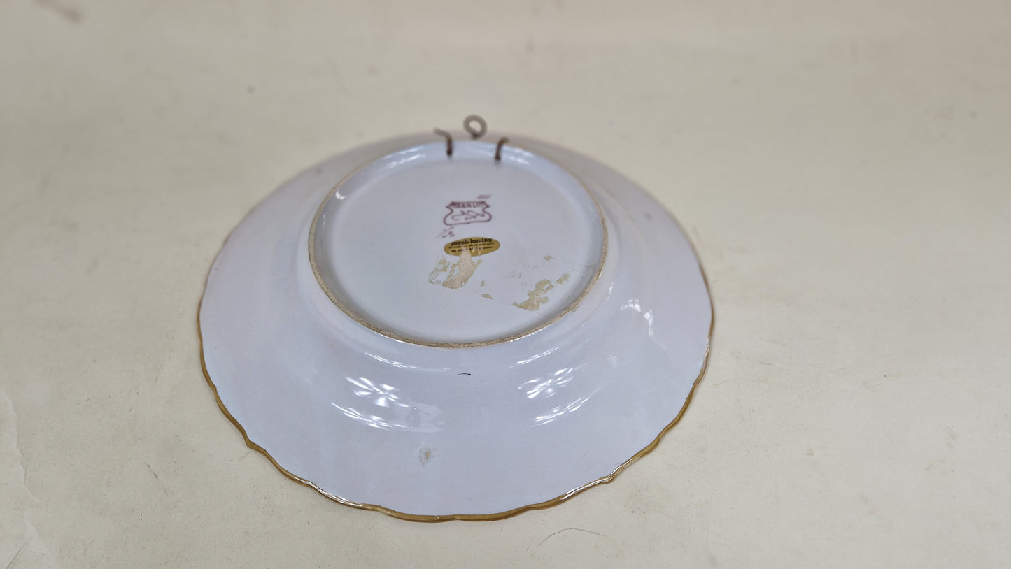 Vintage Makkumer Earthwork Wall Plate - Beautiful Flower and Bird Design
