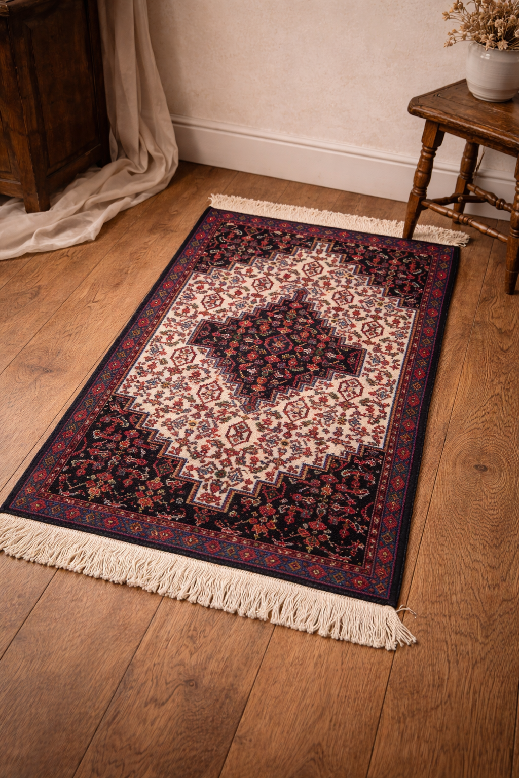 Vintage Senneh Handgeknoopt Perzisch tapijt - 126 x 70 CM - 4,13 x 2,29ft - Perzisch tapijt - 100% katoen/wol