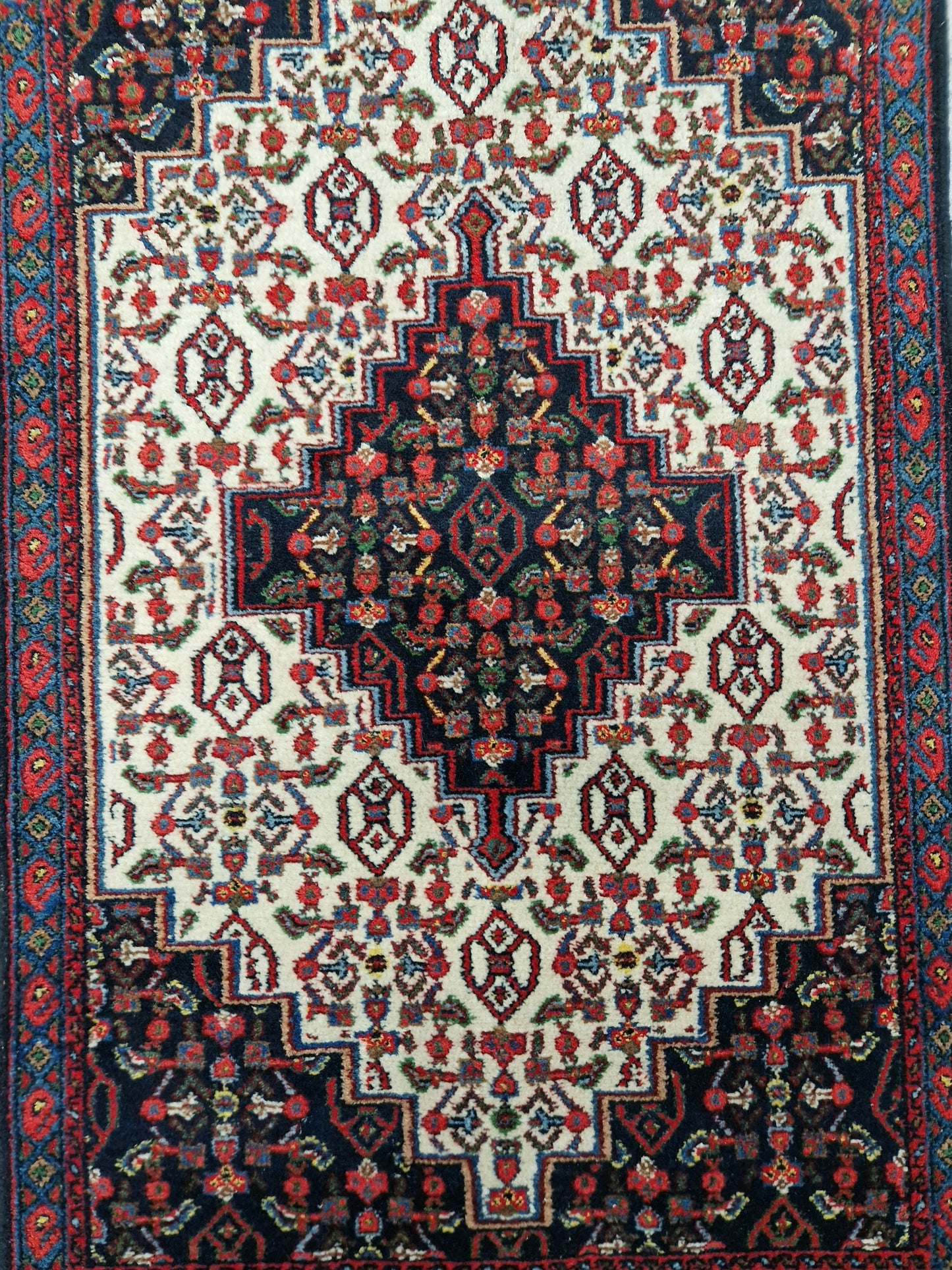 Vintage Senneh Handknotted Persian rug - 126 x 70 CM - 4.13 x 2.29ft - Persian carpet - 100% cotton / wool