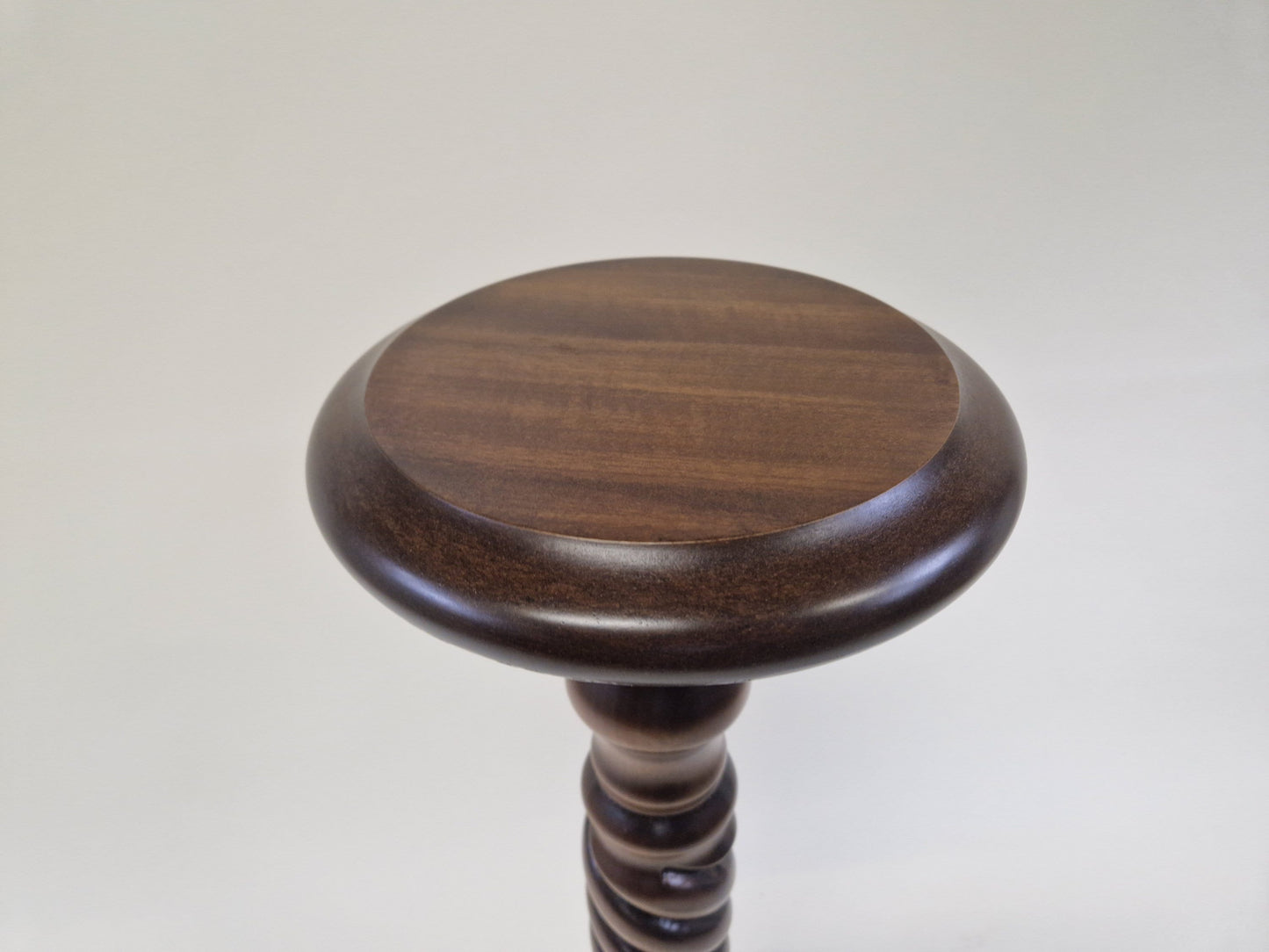 Antique Oak Barley Twist Plant Stand
