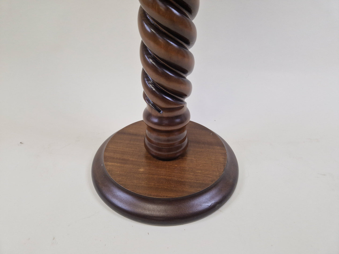 Antique Oak Barley Twist Plant Stand